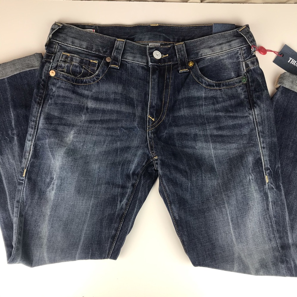 True Religion Audrey Mid Rise Slim Boyfriend Jeans